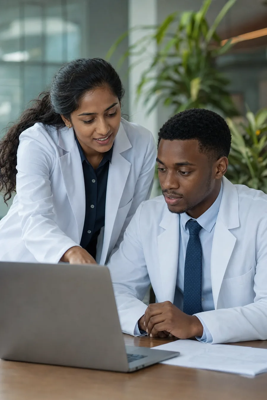 International medical graduates mentoring one another, learning together, and beginning their journey
